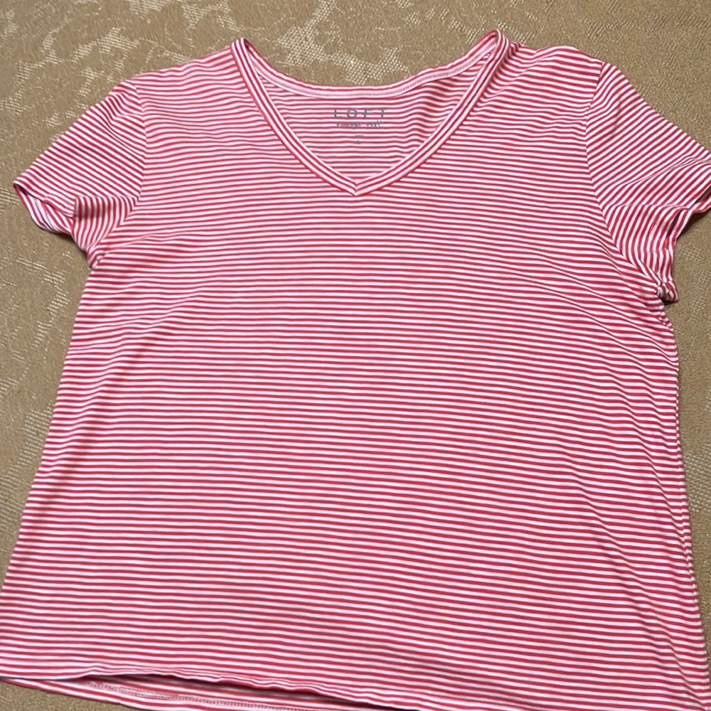 LOFT vintage soft striped vneck tee